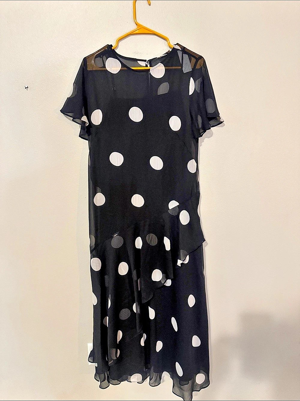 LOFT Polka Dot Maxi Dress in Black & White Size 8 NWT